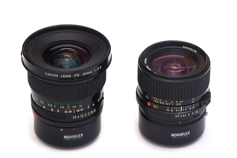 Minolta MD 20mm 1:2.8 vs Canon FD 20mm 1:2.8 - Review