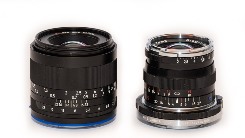 Zeiss Loxia 35mm 2.0 and Zeiss Biogon 35mm 2.0 ZM with Voigtländer Helicoid adapter