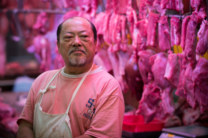 hong kong portrait butcher asia wet market