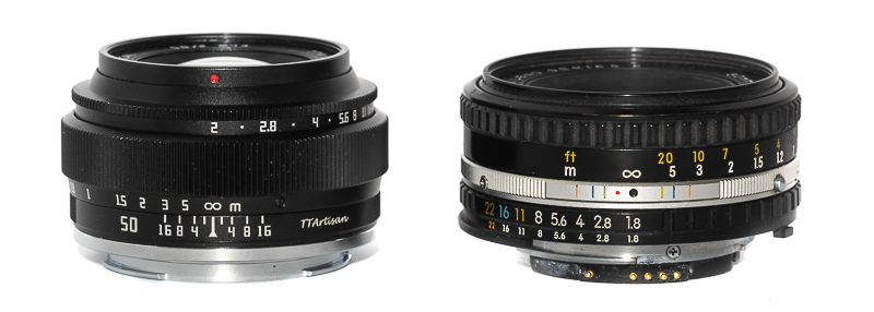 TTartisan 50mm 2.0 e-mount fe sony a7rii a7riv review comparison contrast sharpness vignetting pancake small