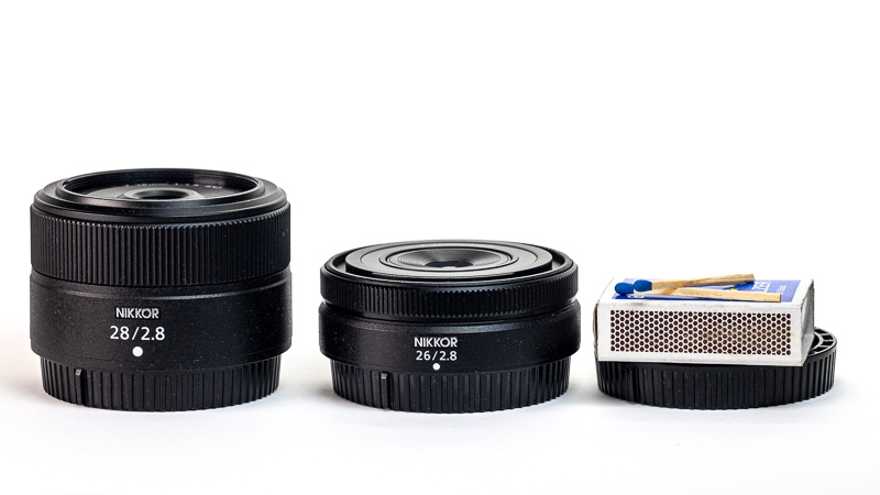 Nikon Z 26/2.8 size comparison